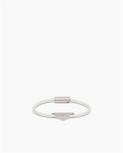 prada white nappa leather bracelet